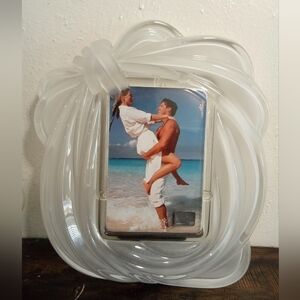 🩷 NEW! "Love Knot" Frosted Wedding Picture Frame...Vintage Circa 1992-2003 🥂